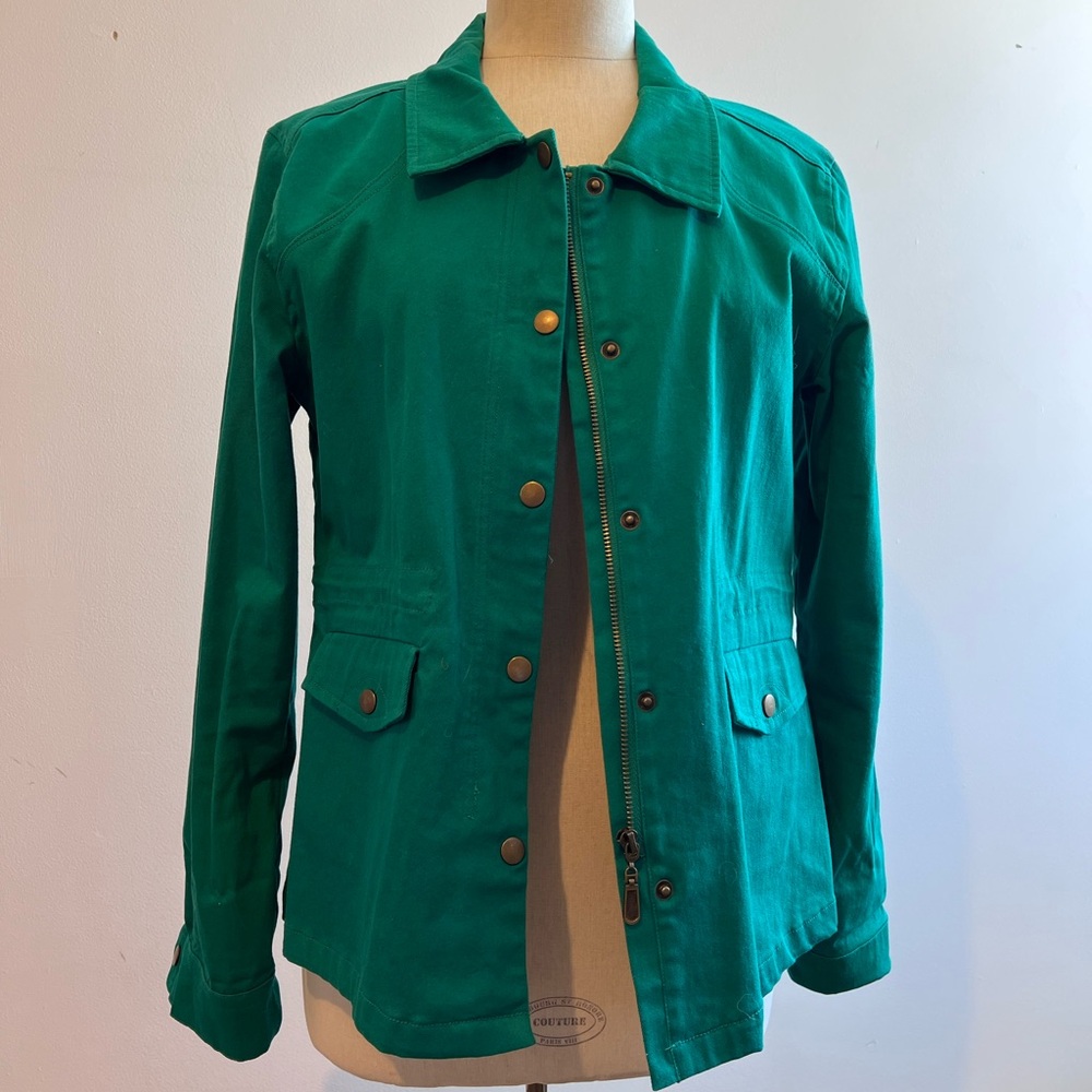 Market & Spruce Women's Vibrant Spring Green Utility Jacket with Stretch